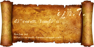 Árendt Tamás névjegykártya