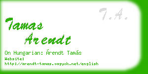 tamas arendt business card