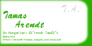 tamas arendt business card